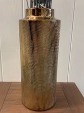 Load image into Gallery viewer, Gold etched vase
