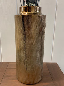 Gold etched vase
