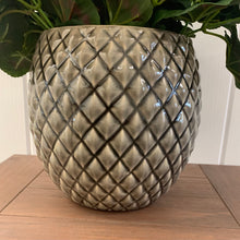 Load image into Gallery viewer, Round light Grey etched planter
