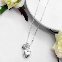 Load image into Gallery viewer, Life Charms Silver Puffed Hearts Necklace
