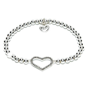 Life Charms EFY Silver Crystal Heart Bracelet