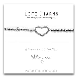 Life Charms EFY Silver Crystal Heart Bracelet
