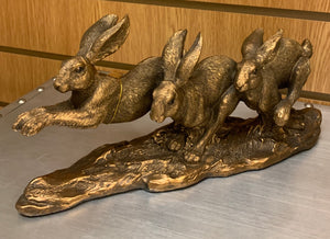 Bronze Running Hares