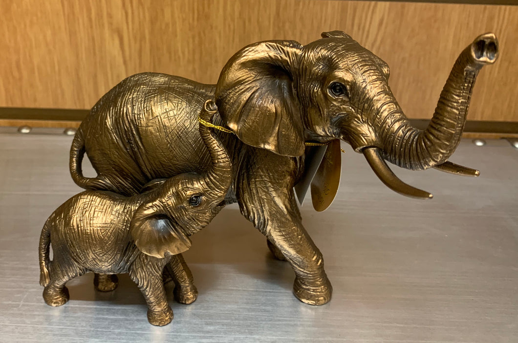 Bronzed Elephant & Calf