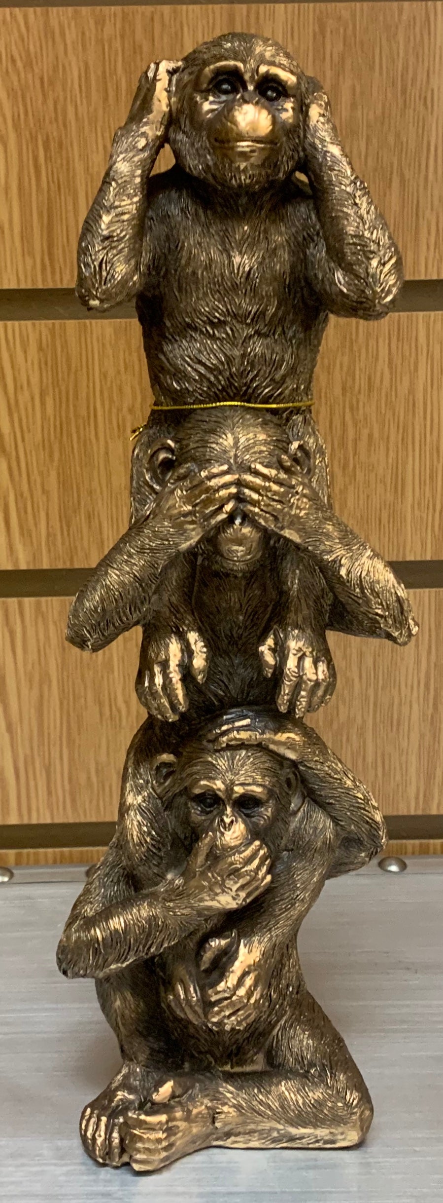 Bronzed Three Wise Monkeys Standing