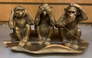 Bronzed Three Wise Monkeys Sittings