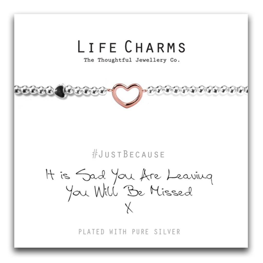 Life Charms *Sad You Are Leaving Bracelet