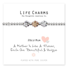 Load image into Gallery viewer, Life Charms A Mother Is Like A Flower Bracelet
