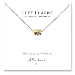 Life Charms EFY 3 Colour Gold CZ Pave Rings