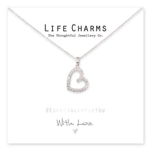 Load image into Gallery viewer, Life Charms EFY Silver Open Heart Necklace
