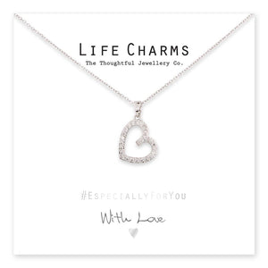 Life Charms EFY Silver Open Heart Necklace