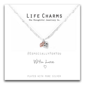 Life Charms Puffed Hearts Mix Necklace