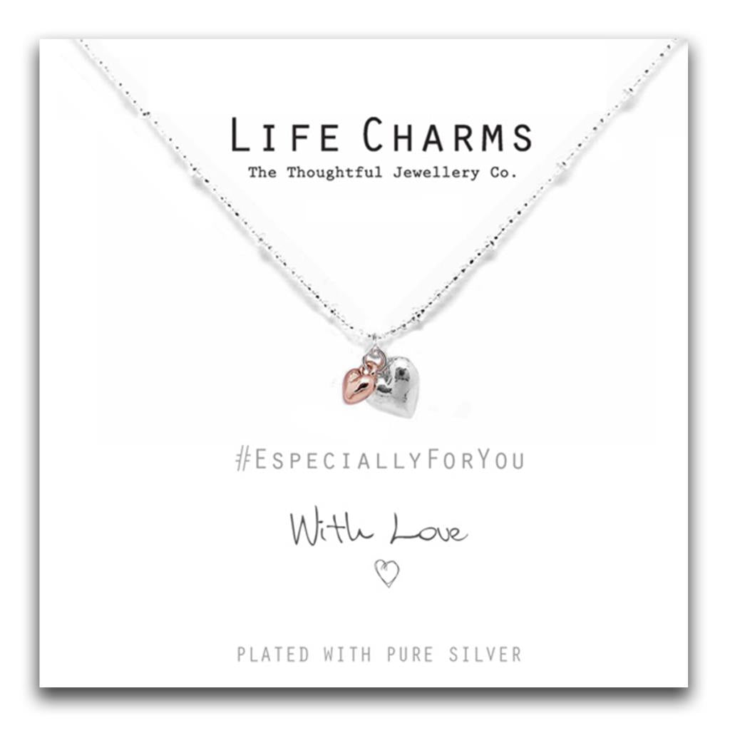 Life Charms Puffed Hearts Mix Necklace